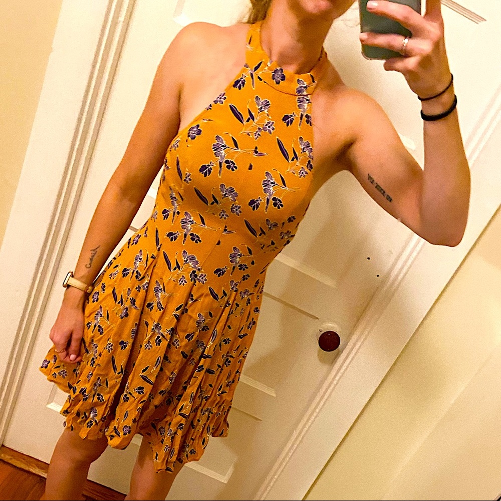 Yellow floral dress